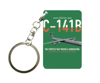 Thumbnail for C-141B Starlifter design on green designed key chain, double-side print