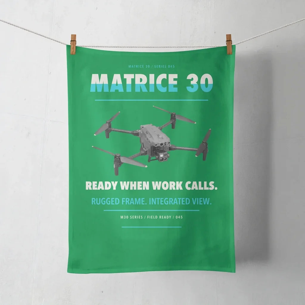 DJI Matrice 30 design on green towel