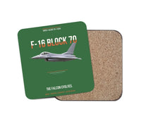 Thumbnail for F-16 Block 70 The Falcon Evolves design on green 1 piece coaster