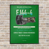 Thumbnail for FJ44-4 vertical canvas print - framed - green background