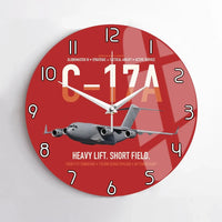 Thumbnail for C-17A Globemaster III design on red no frame wall clock