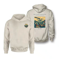 Thumbnail for VINTAGE G4446 - The Oyster Farm Rounds - Double-Side Hoodie design on khaki double side