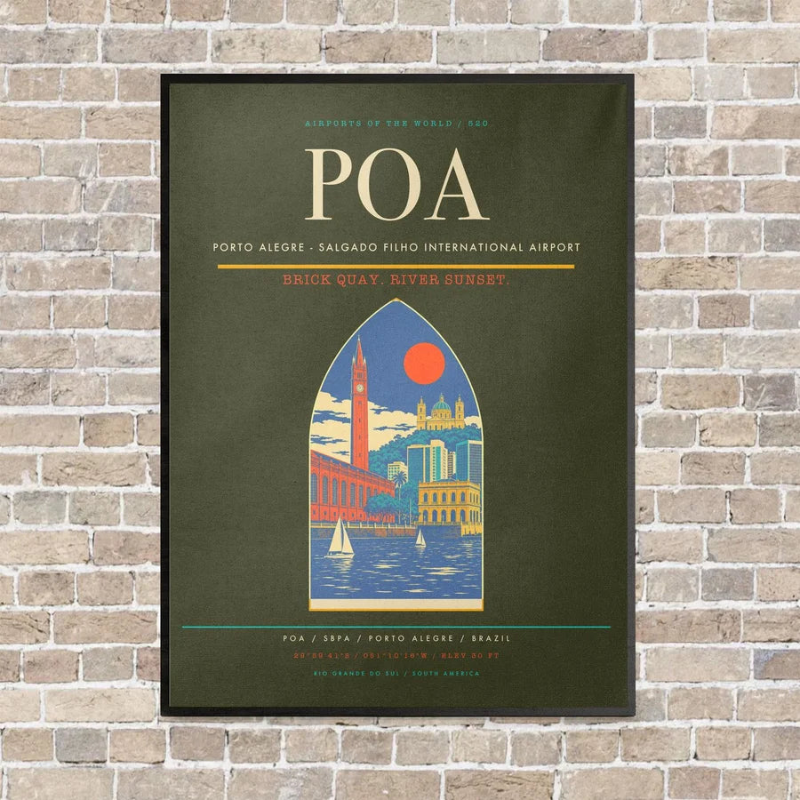 Porto Alegre - Salgado Filho International Airport POA - Canvas Framed - Green Army