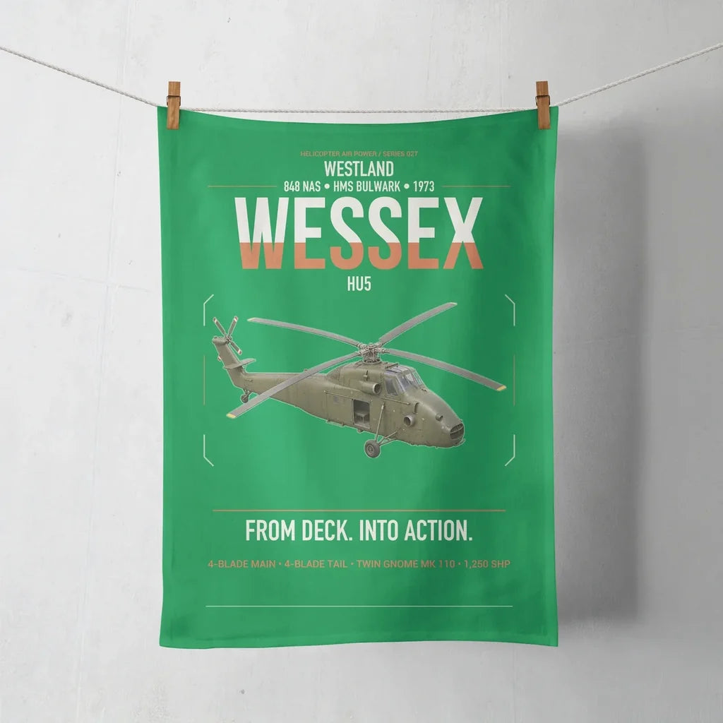 Westland Wessex HU5 design on green towel