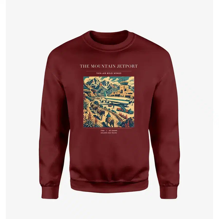 VINTAGE G4123 - The Mountain Jetport - Designed Sweatshirts design on winered