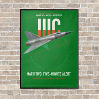 Thumbnail for Dassault Mirage IIIC vertical canvas print - framed - green background
