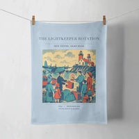 Thumbnail for VINTAGE G4418 - The Lightkeeper Rotation - Designed Towels design on lightblue