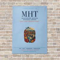 Thumbnail for Manchester–Boston Regional Airport MHT vertical canvas print - no frame - light blue background