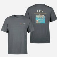 Thumbnail for City of Derry Airport (LDY) design printed on gray double-side t-shirt