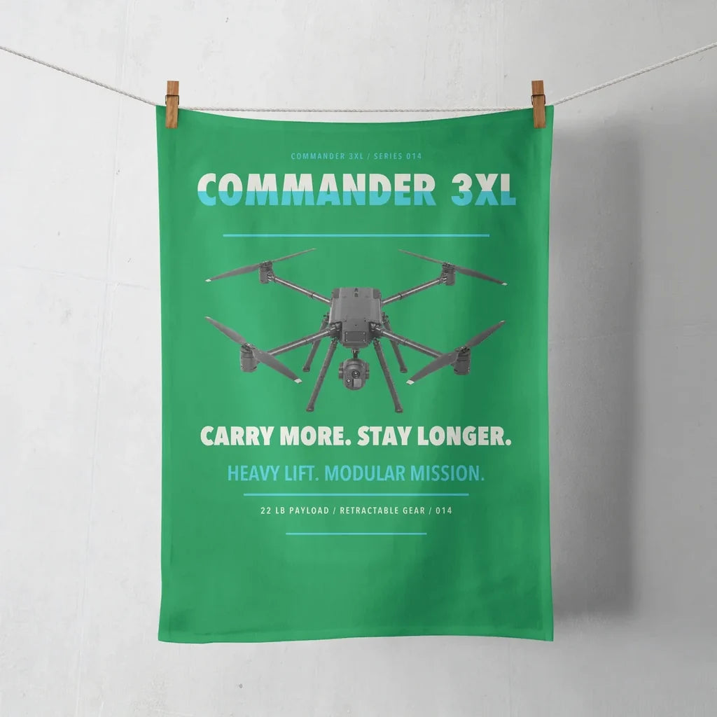 Draganfly Commander 3XL design on green towel