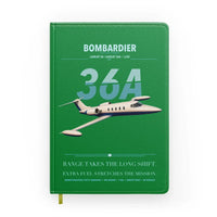 Thumbnail for Bombardier Learjet 36A design on green notebook