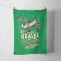 Thumbnail for Gravel Is Where The Story Starts design on green towel