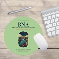Thumbnail for Nashville International Airport (BNA) design on light green round mouse pad
