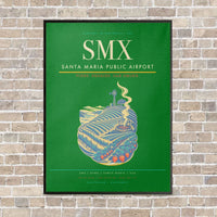 Thumbnail for Santa Maria Public Airport SMX vertical canvas print - framed - green background