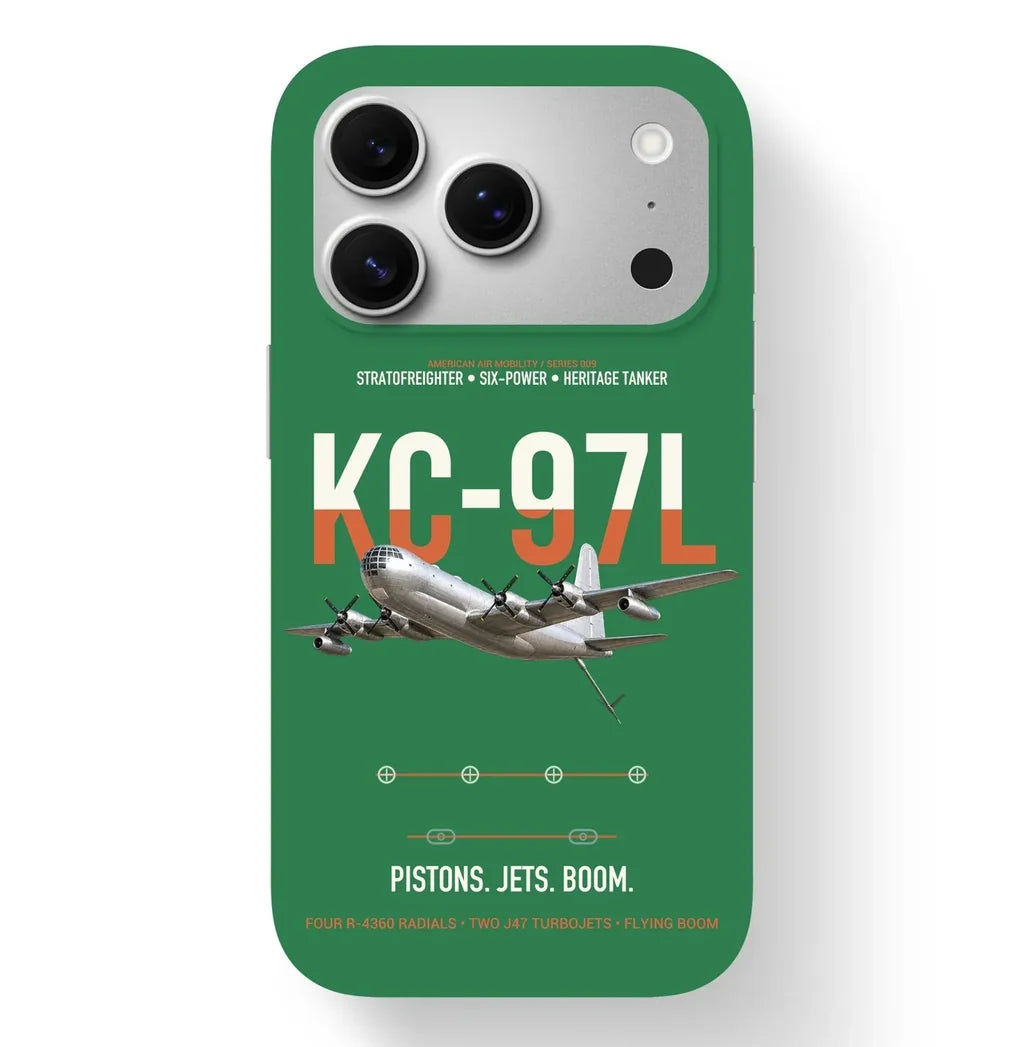 KC-97L STRATOFREIGHTER design on green magsafe iphone case, for iPhone 17 Pro