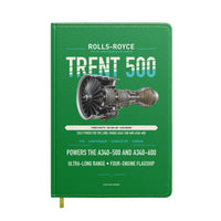 Thumbnail for TRENT 500 design on green notebook