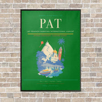 Thumbnail for Jay Prakash Narayan International Airport PAT vertical canvas print - framed - green background