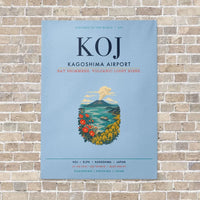 Thumbnail for Kagoshima Airport KOJ vertical canvas print - no frame - light blue background