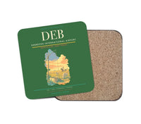 Thumbnail for Debrecen International Airport (DEB) design on green 1 piece coaster