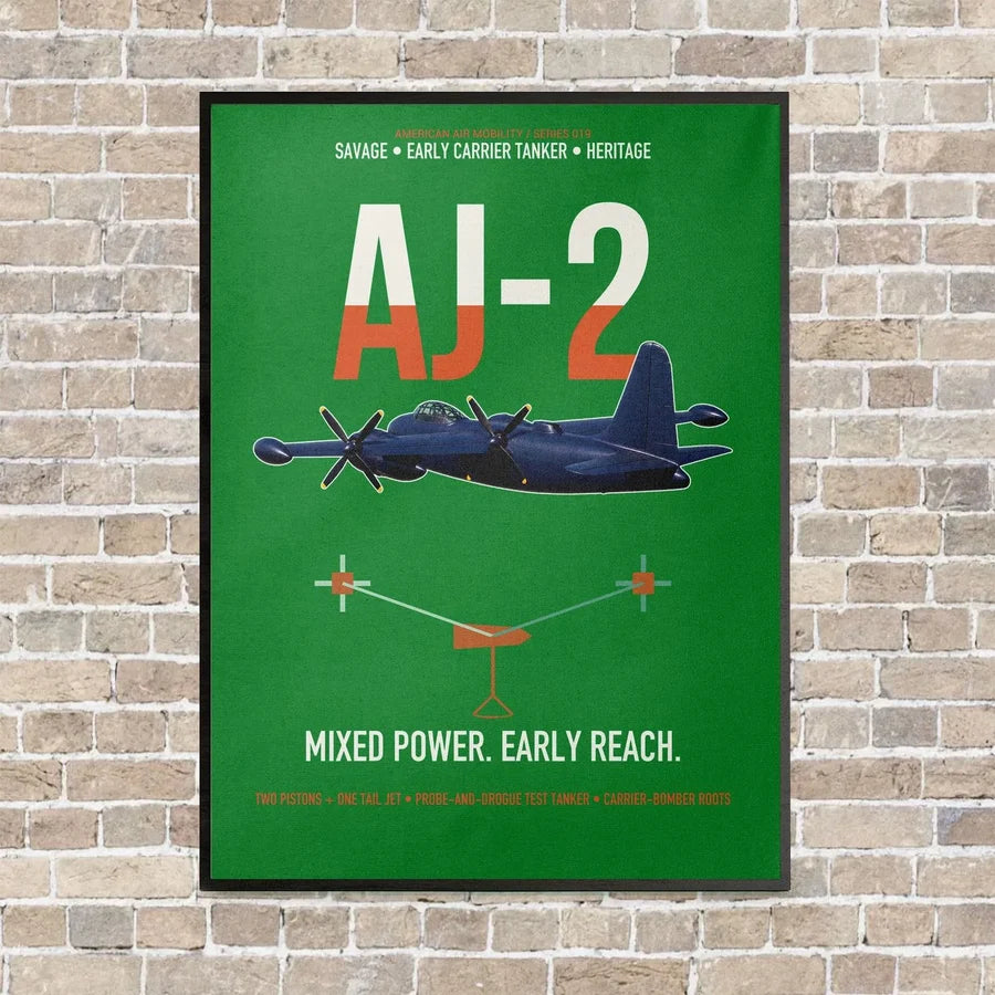 AJ-2 Savage Tanker vertical canvas print - framed - green background