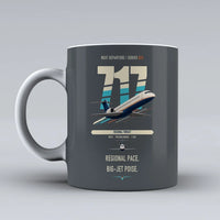 Thumbnail for Boeing 717-200 double-side print on gray ceramic mug