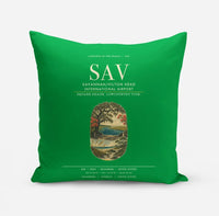 Thumbnail for Savannah-Hilton Head International Airport (SAV) design on green pillow