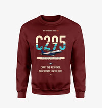 Thumbnail for Airbus C295 Firefighter design on wine red sweatshirt