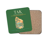 Thumbnail for Takamatsu Airport (TAK) design on green 1 piece coaster