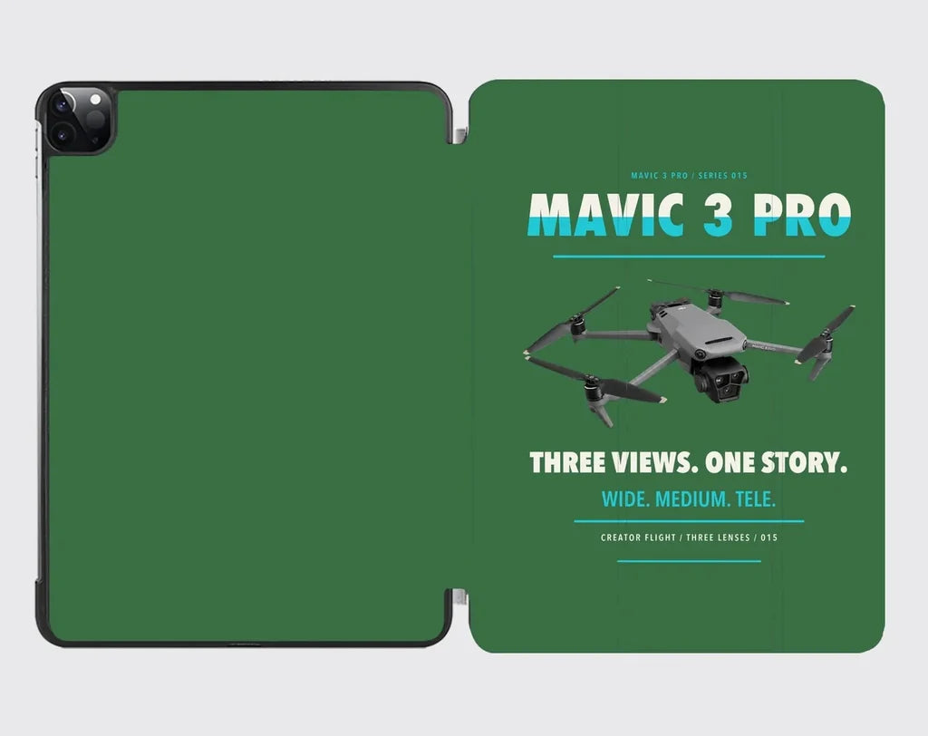 DJI Mavic 3 Pro design on green ipad tablet case