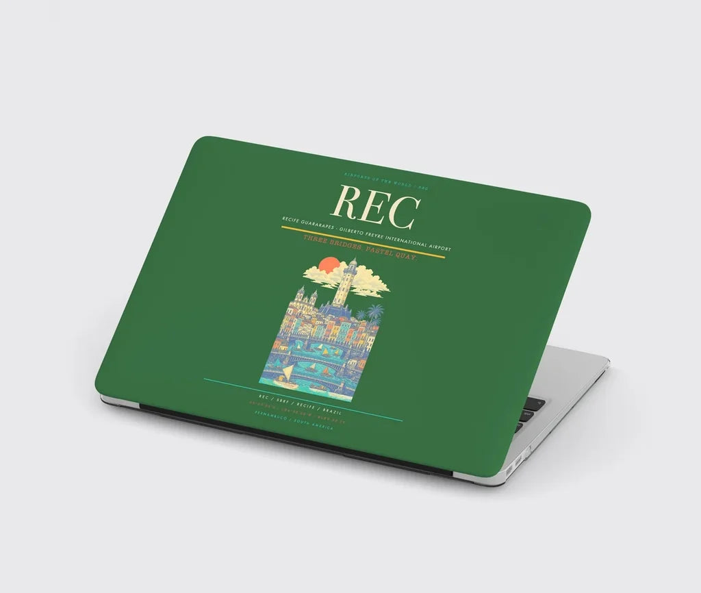Recife Guararapes (REC) design on green MacBook case