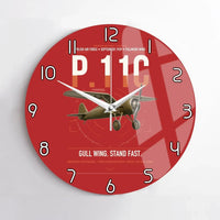 Thumbnail for PZL P.11c design on red no frame wall clock