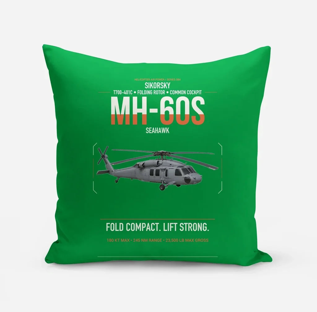 Sikorsky MH-60S Seahawk design on green pillow