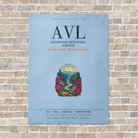 Thumbnail for Asheville Regional Airport AVL vertical canvas print - no frame - light blue background