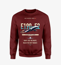 Thumbnail for Embraer E190-E2 design on wine red sweatshirt
