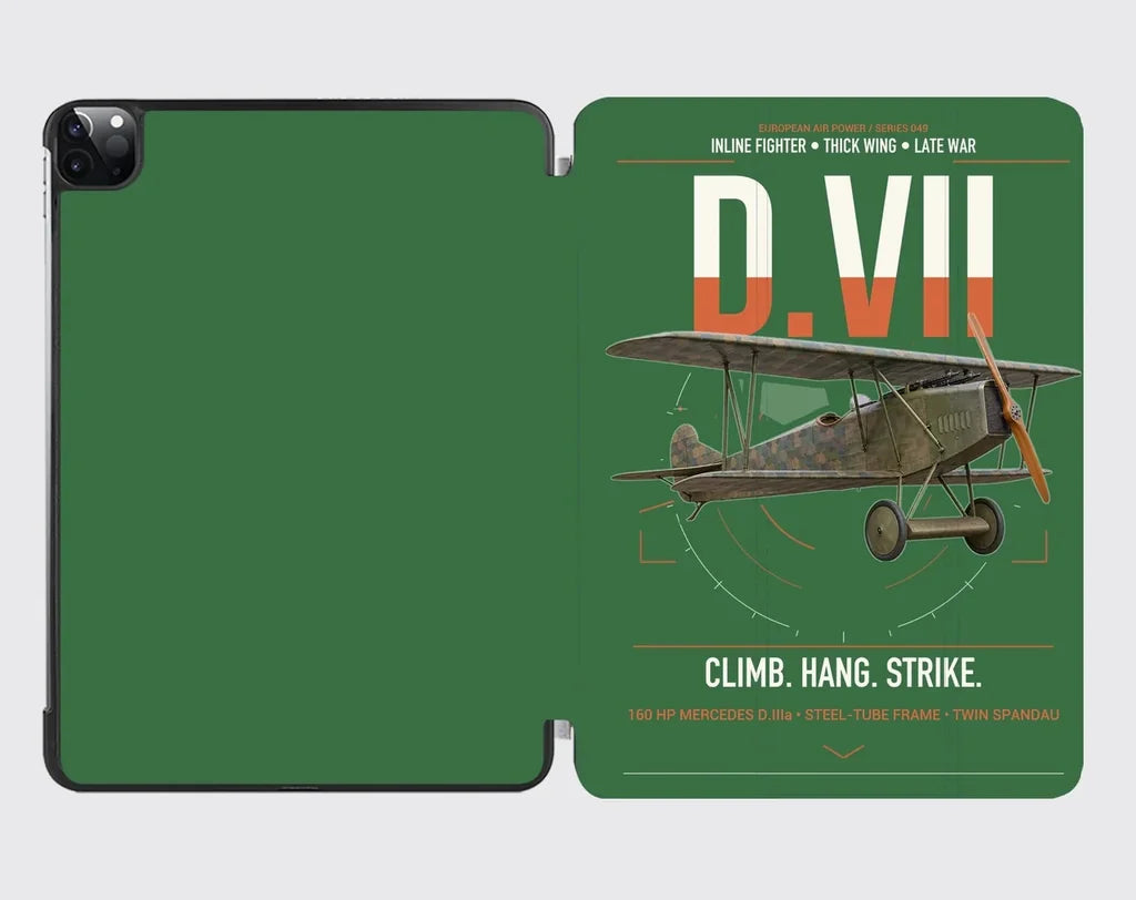 Fokker D.VII design on green ipad tablet case