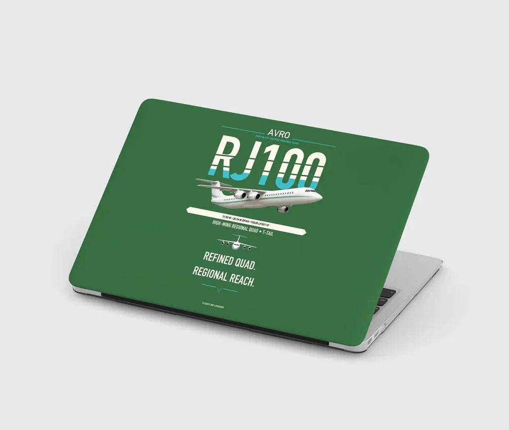Avro RJ100 design on green MacBook case