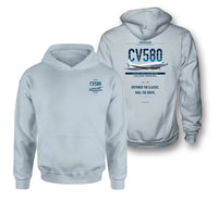 Thumbnail for Convair 580 design on light blue hoodie