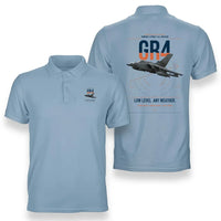 Thumbnail for Panavia Tornado GR4 design on light blue double-side polo t-shirt, double-side print