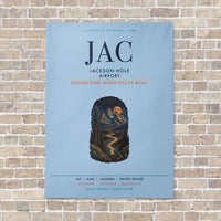 Thumbnail for Jackson Hole Airport JAC vertical canvas print - no frame - light blue background