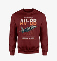 Thumbnail for AV-8B Harrier II design on wine red sweatshirt