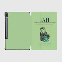 Thumbnail for Houston George Bush Intercontinental Airport (IAH) design on light green samsung tablet tablet case