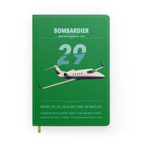 Thumbnail for Bombardier Learjet 29 design on green notebook