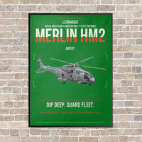 Thumbnail for Leonardo AW101 Merlin HM2 vertical canvas print - framed - green background