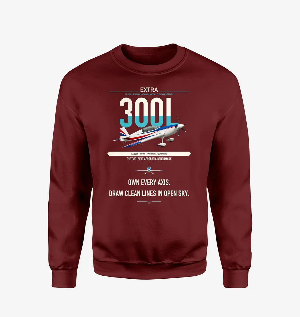 Extra 300L design on wine red sweatshirt