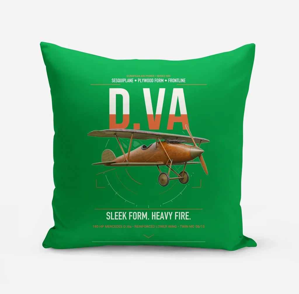 Albatros D.Va design on green pillow