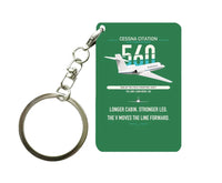 Thumbnail for Cessna Citation 560 - Citation V design on green designed key chain, double-side print