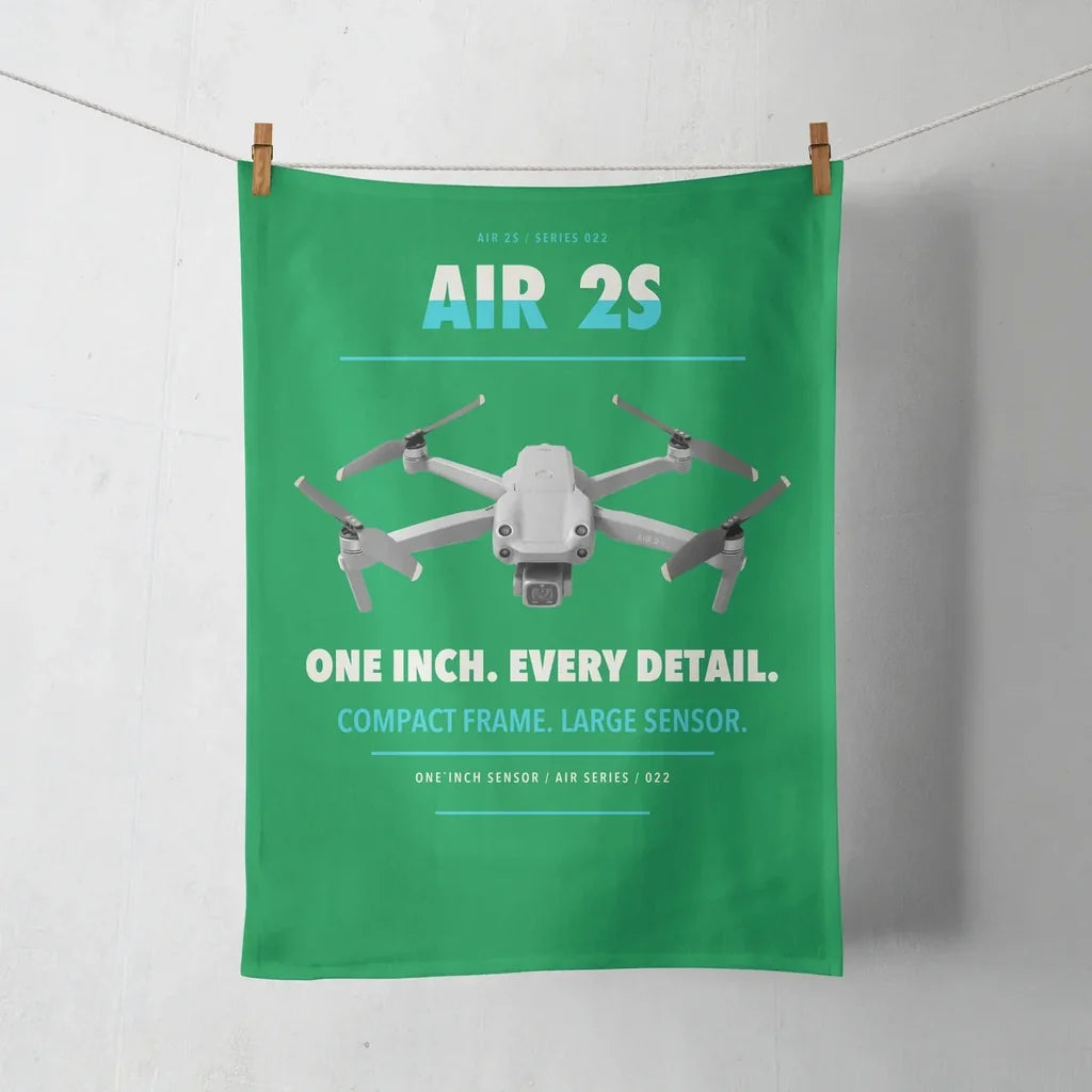 DJI Air 2S design on green towel
