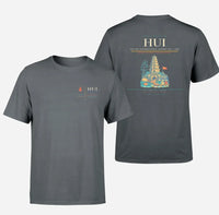 Thumbnail for Phu Bai International Airport (HUI) design printed on gray double-side t-shirt