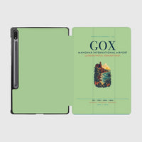 Thumbnail for Manohar International Airport Mopa (GOX) design on light green samsung tablet tablet case