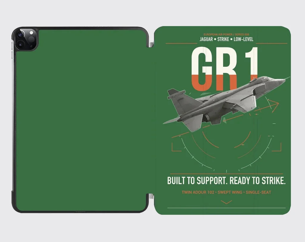SEPECAT Jaguar GR1 design on green ipad tablet case